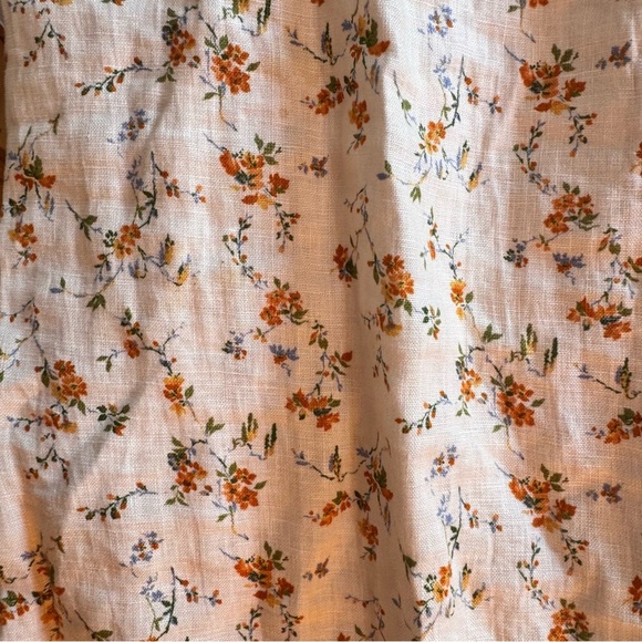 NWOT Reformation Julius Neena Linen Dress Butter Yellow Floral Size 2 Midi - Picture 7 of 9